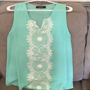 Zouk brand embroidered sleeveless blouse